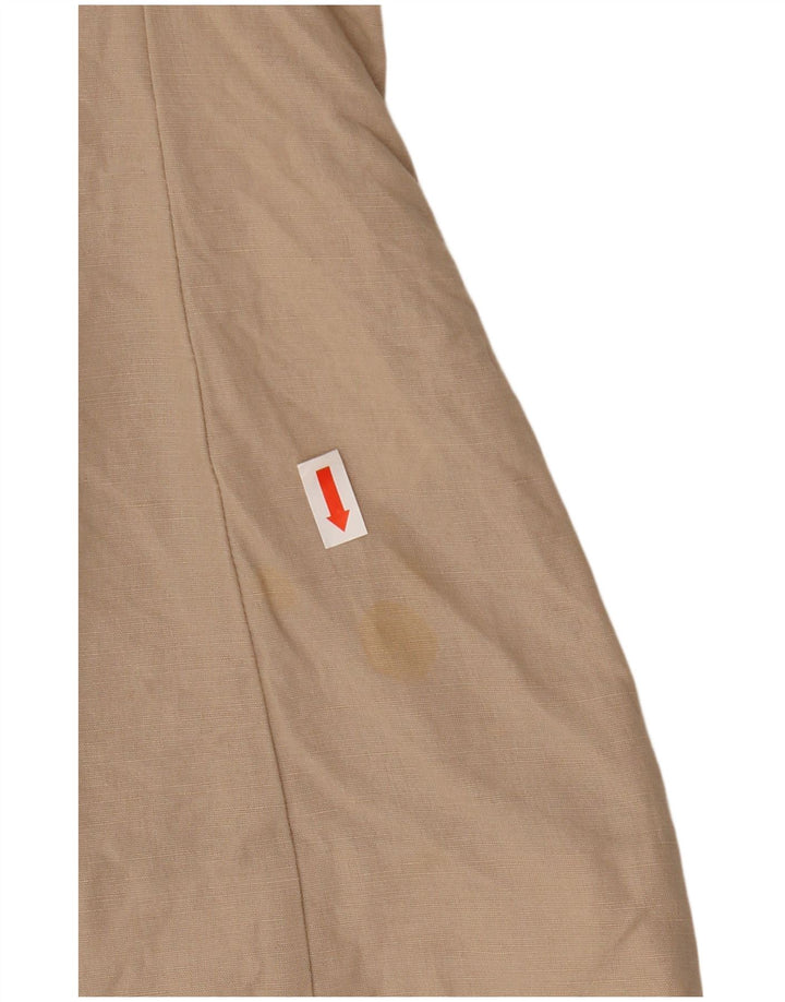 Armani Womens 1 Button Blazer Jacket UK 10 Small Beige Cotton