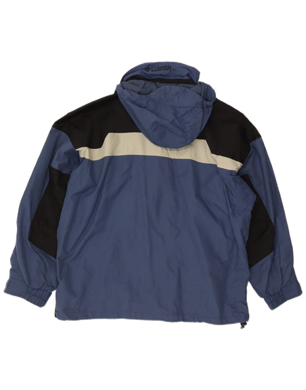 Giacca a vento con cappuccio da uomo Champion UK 40 Large Blu Colourblock Nylon