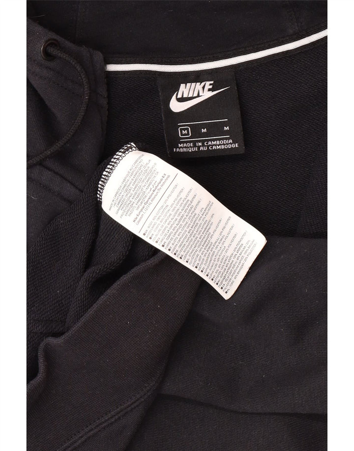 NIKE Mens Graphic Zip Hoodie Sweater Medium Black Cotton Vintage Nike and Second-Hand Nike from Messina Hembry 