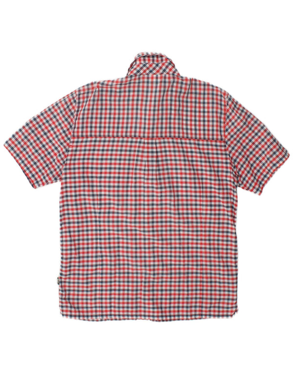 Camicia a maniche corte da uomo The North Face in cotone a quadri rosso medio
