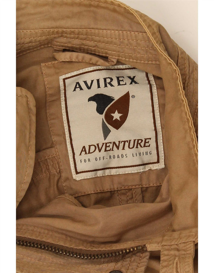 Avirex Mens Bomber Jacket UK 46 2XL Brown Cotton