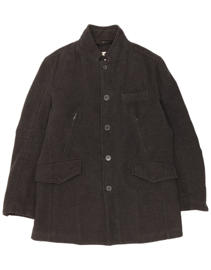 Gian Marco Venturi Mens Overcoat UK 40 Large Grey Wool
