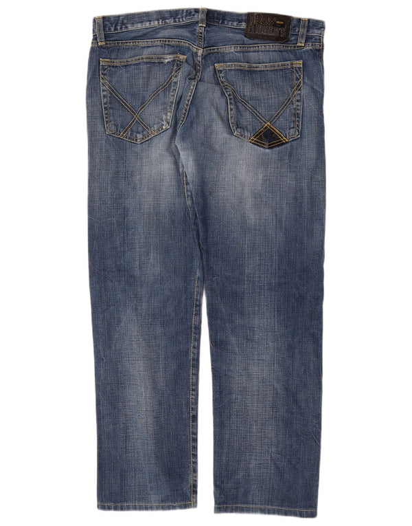 Roy Rogers Herre Distressed Straight Jeans W35 L29 Blå