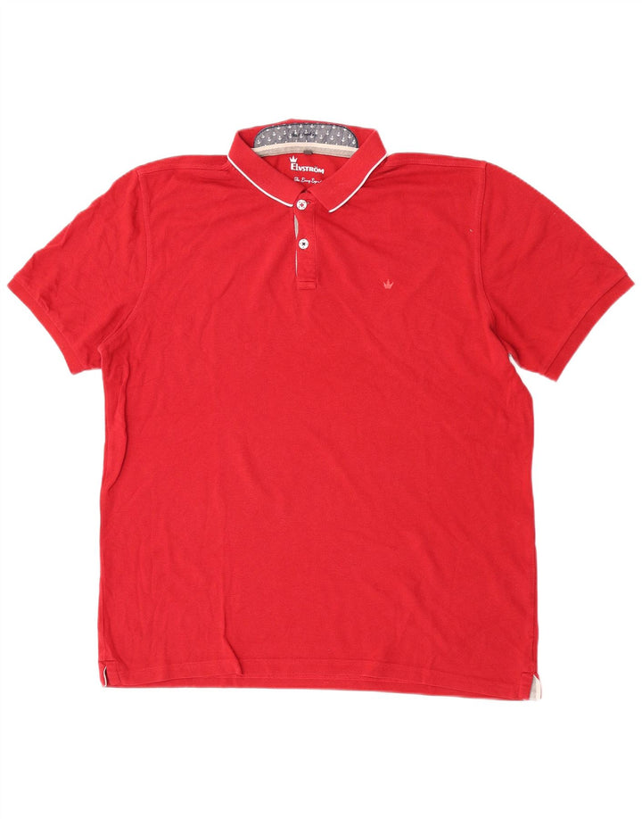 Elvstrom Mens Polo Shirt XL Red Cotton