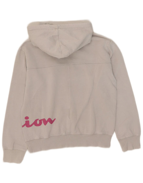 Champion Dame Grafisk Oversized Hoodie Jumper UK 6 XS Hvid Bomuld
