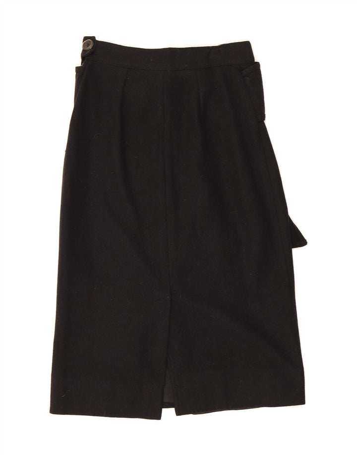 STUDIO Womens High Waist Straight Skirt IT 42 Medium W26  Black Wool Vintage Studio and Second-Hand Studio from Messina Hembry 