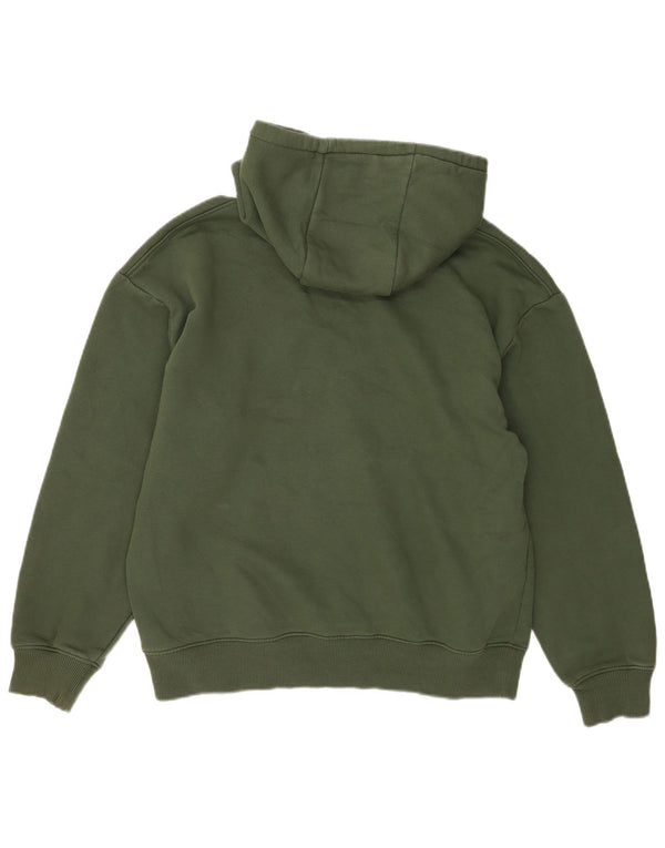 Zara Mens Hoodie Jumper Large Green Cotton