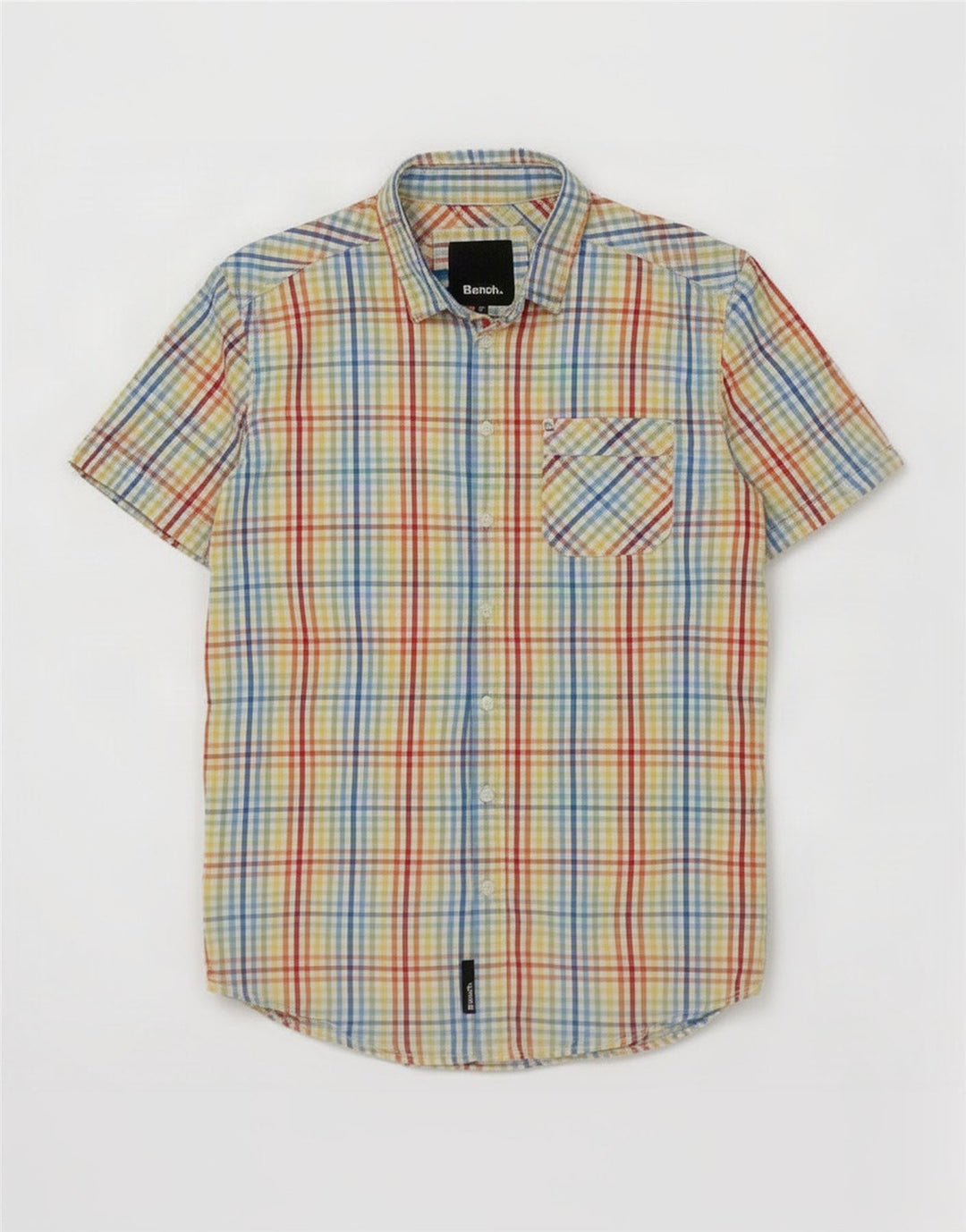 Bench Mens Short Sleeve Shirt Large Multicoloured Check Cotton