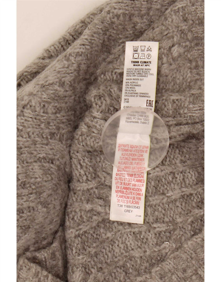 Marks & Spencer Dame Oversized rullehals sweater UK 14 Medium Grey
