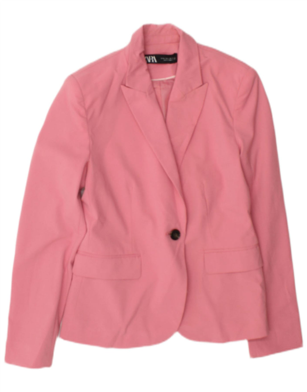 Zara Womens 1 Button Blazer Jacket EU 38 Small Pink Polyester