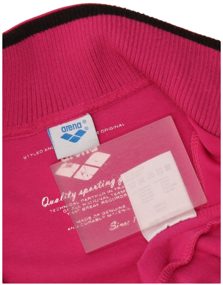 Arena Womens Graphic Oversized Tracksuit Top Jacket UK 6 XS Pink Polyester