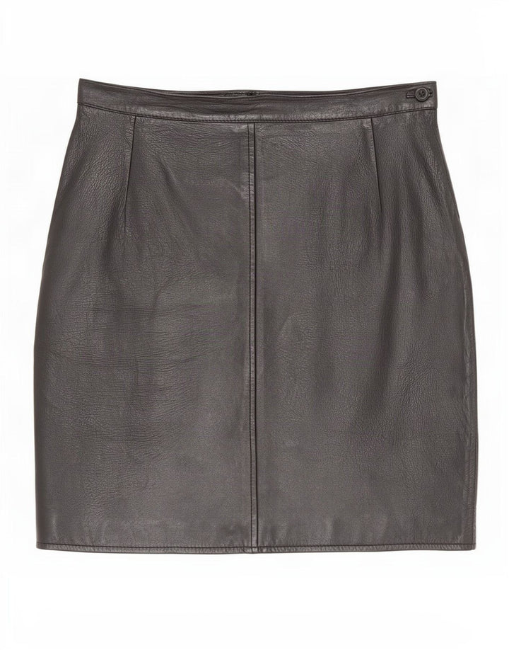 i Blues Womens Leather Skirt IT 42 Medium W28 Black