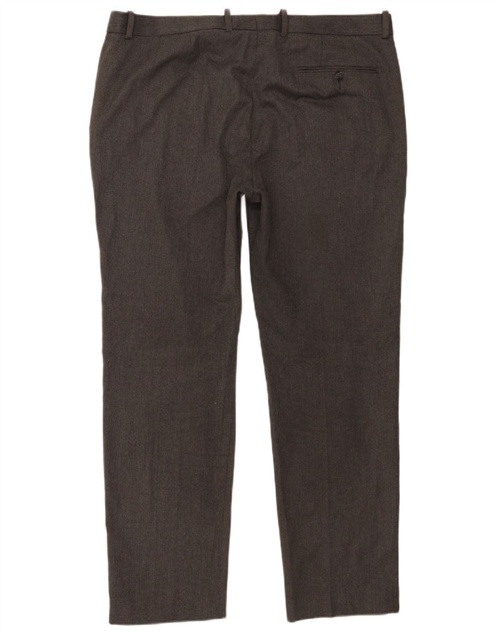 Marks & Spencer Mens Slim Fit Chino Trousers W38 L31 Grey Polyester