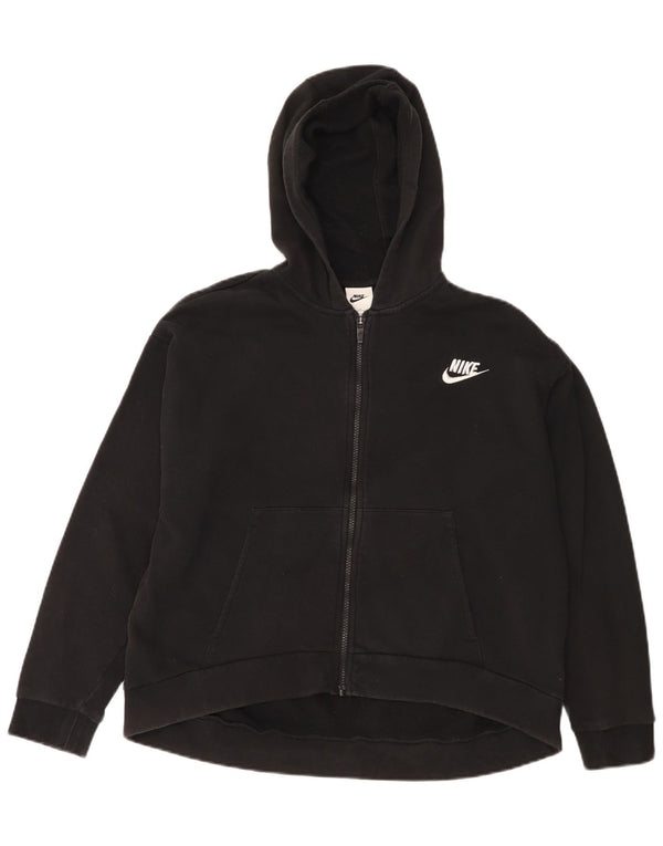 Nike Damen Zip Hoodie Pullover UK 18 XL Schwarz Baumwolle