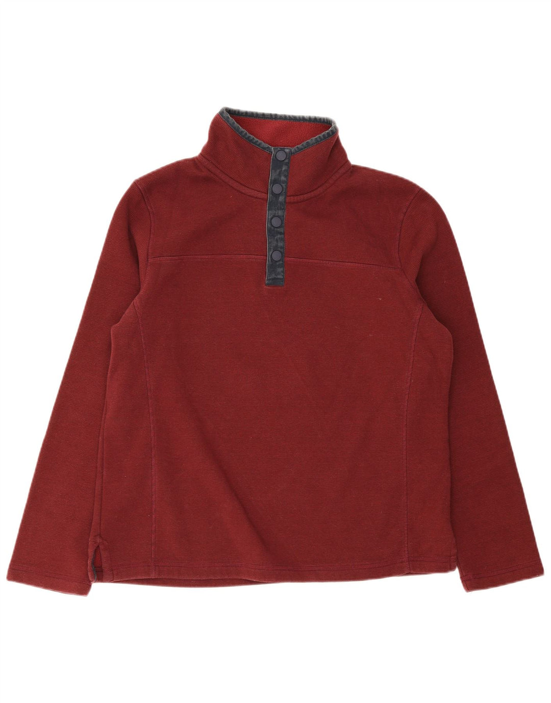 Fat Face Mens Button Neck Sweatshirt Jumper Large Burgundy Cotton