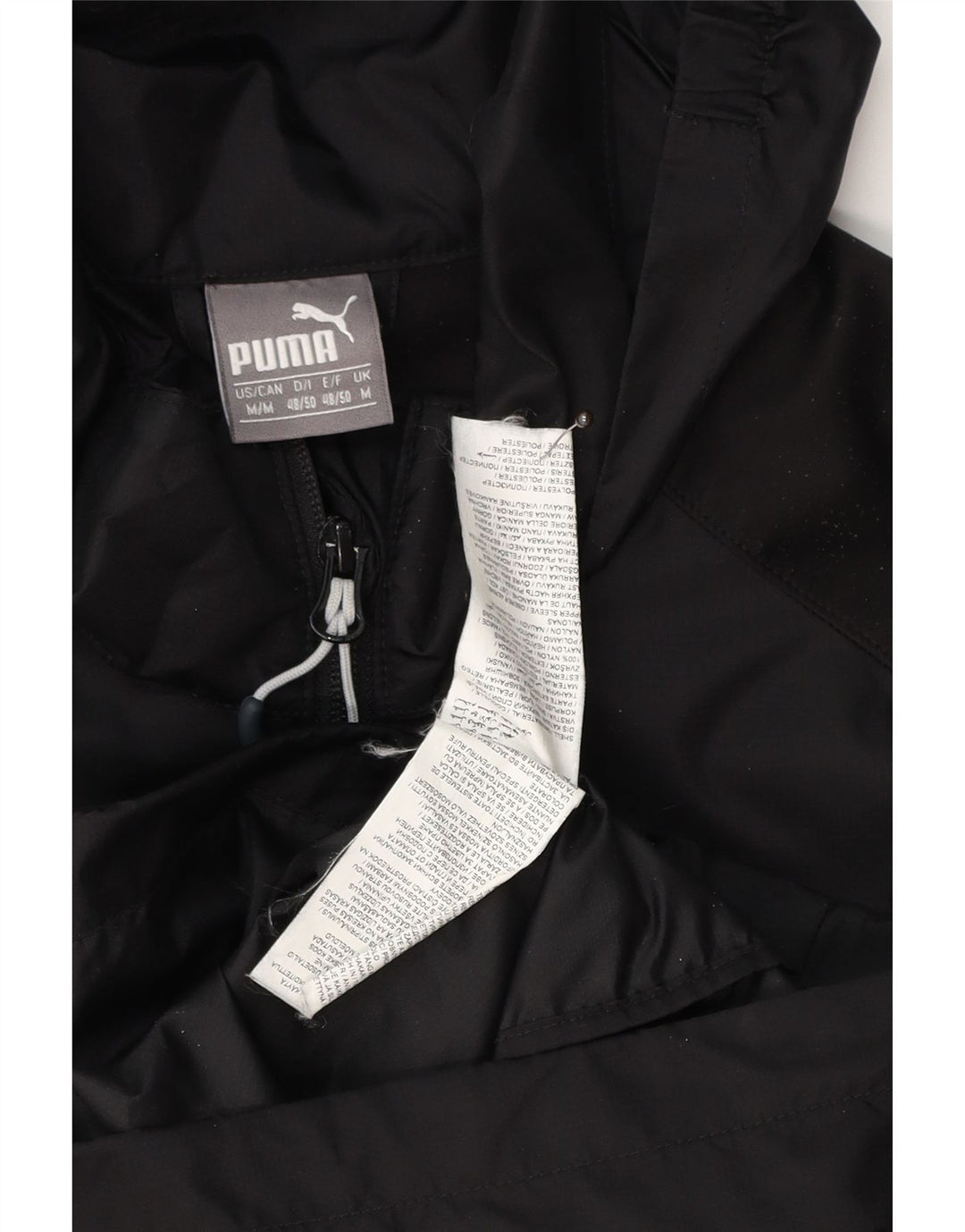 PUMA Mens Hooded Rain Jacket UK 38 Medium Black Polyester