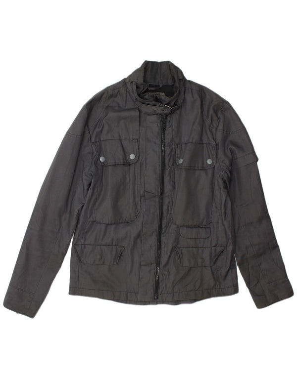 Giacca multiuso da uomo Dkny UK 40 Large in poliestere pied de poule grigio