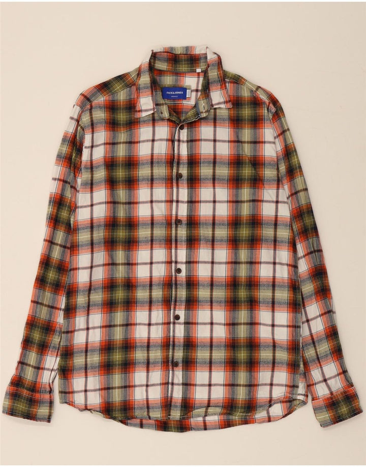 JACK & JONES Mens Flannel Shirt Medium Multicoloured Check Cotton Vintage Jack & Jones and Second-Hand Jack & Jones from Messina Hembry 