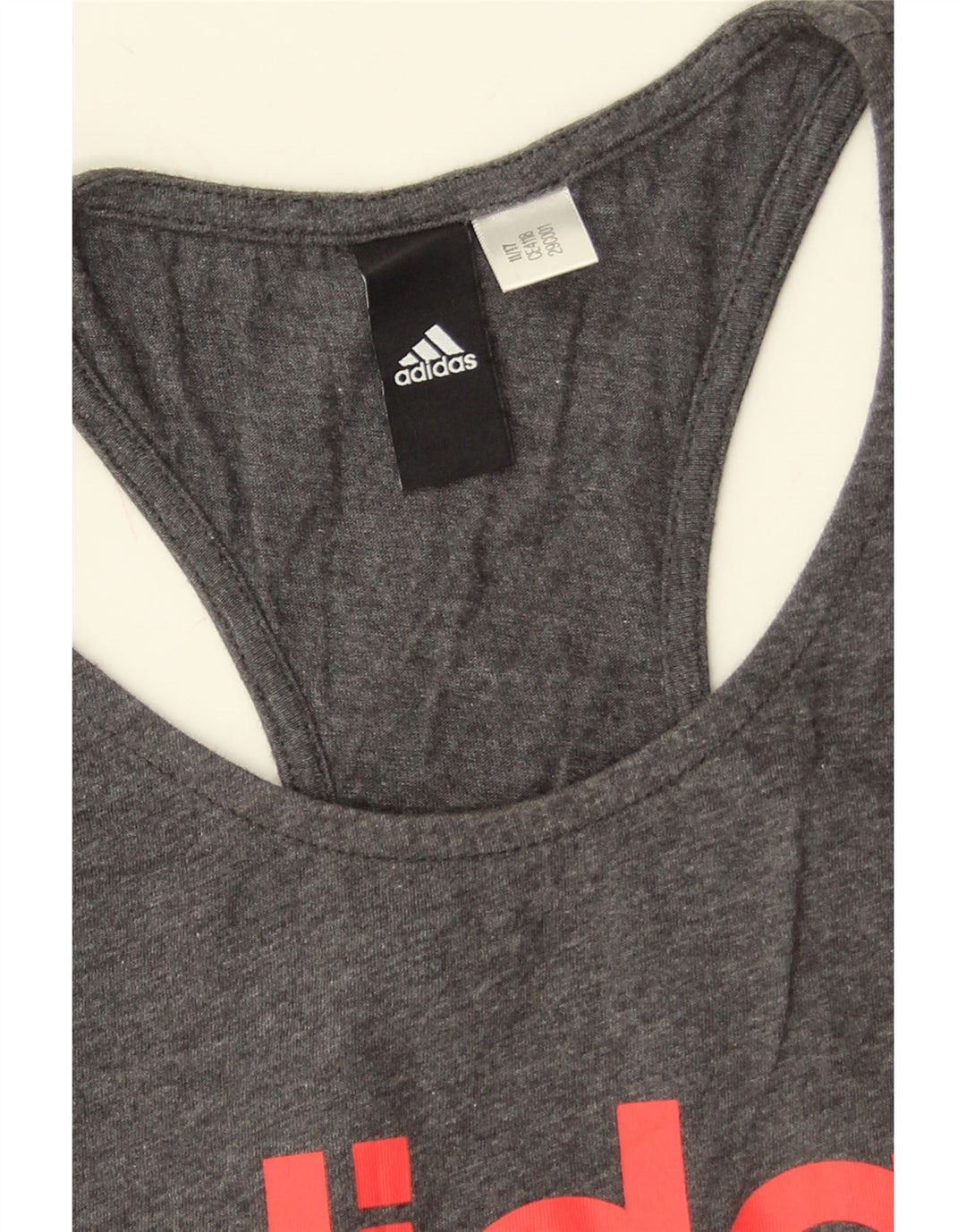 Adidas Womens Graphic Vest Top UK 8 Small Grey Flecked