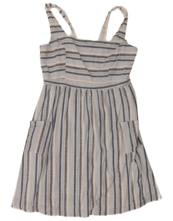 Fat Face Womens Sundress UK 14 Large Blue Striped Cotton