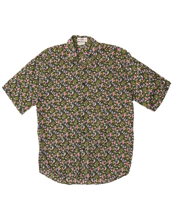 Daniel Dodd Herre Kortærmet Skjorte Large Green Floral