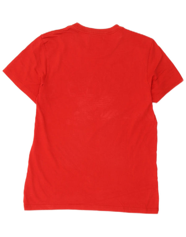 T-shirt grafica da uomo Adidas Top piccola in cotone rosso