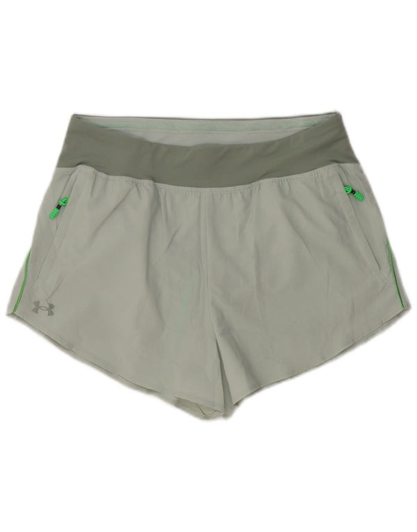 Under Armour Damen-Sportshorts UK 14 Large Graues Colourblock-Polyester