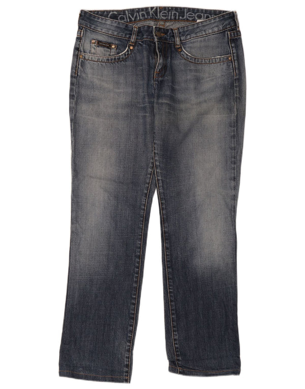 Calça jeans reta masculina Calvin Klein W31 L34 azul algodão