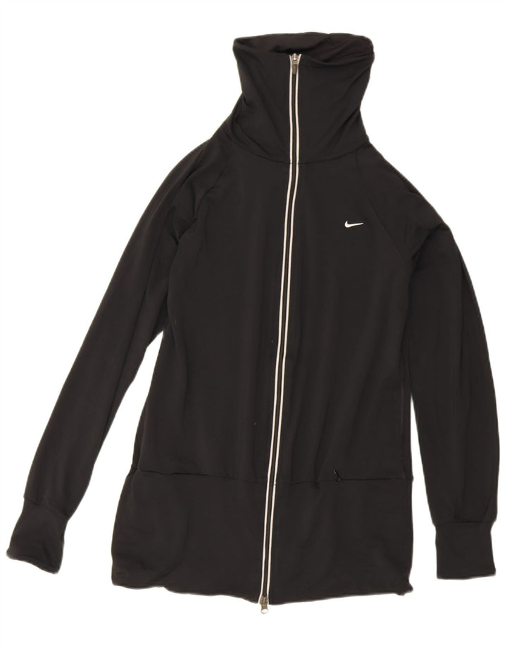 Nike Womens Tracksuit Top Jacket UK 10/12 Medium Black Polyester Sports
