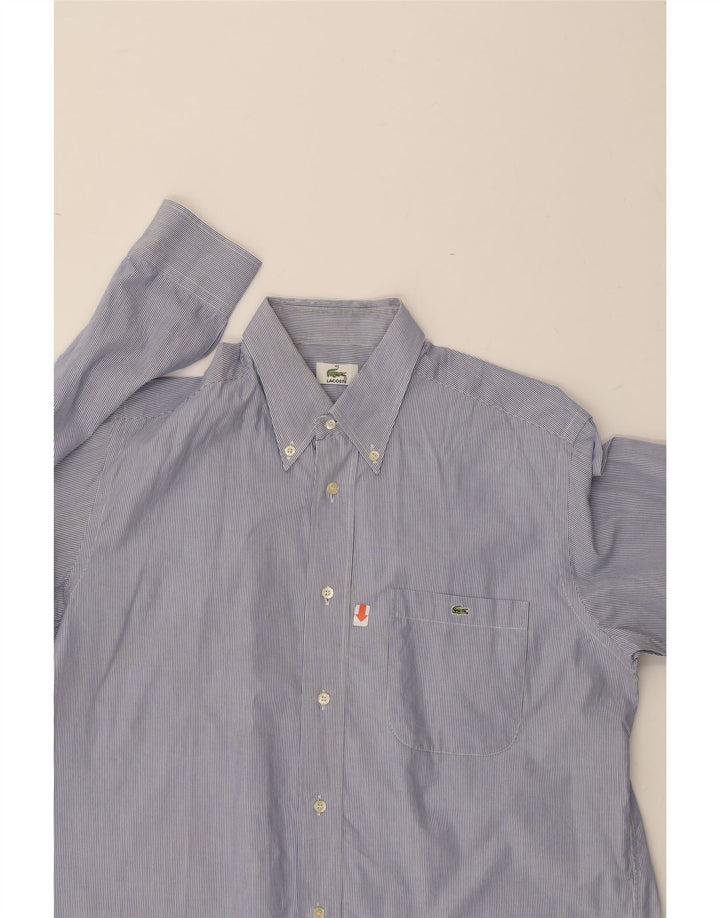 LACOSTE Mens Shirt Size 40 Medium Blue Pinstripe Vintage Lacoste and Second-Hand Lacoste from Messina Hembry 