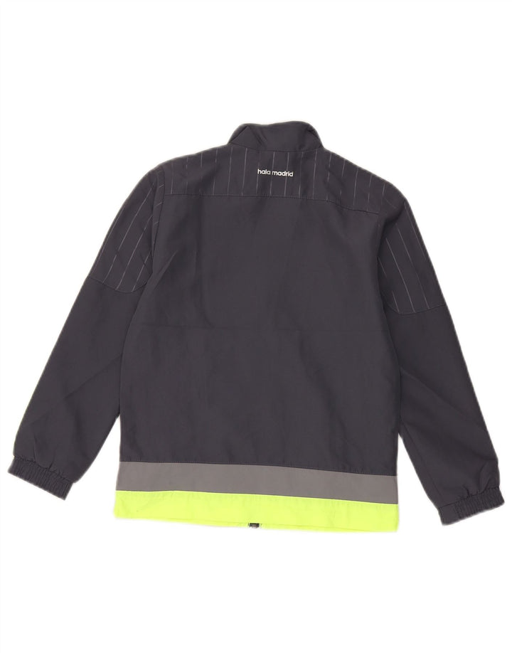 Adidas Boys Graphic Tracksuit Top Jacket 7-8 Years Grey Colourblock