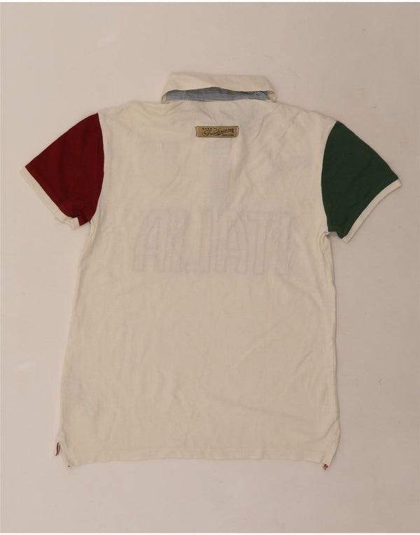 Polo da rugby grafica da uomo Puma Italia, piccola, in cotone color block bianco