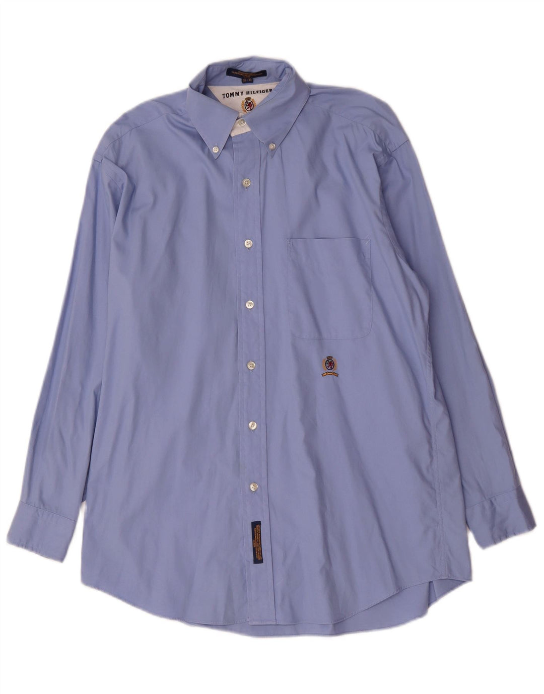 Tommy Hilfiger Mens Shirt Size 15 Medium Blue Cotton