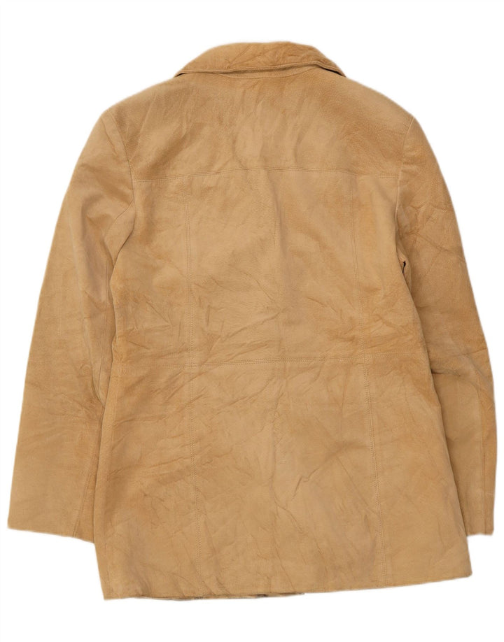 Conbipel Womens Suede Overcoat IT 50 XL Beige Leather