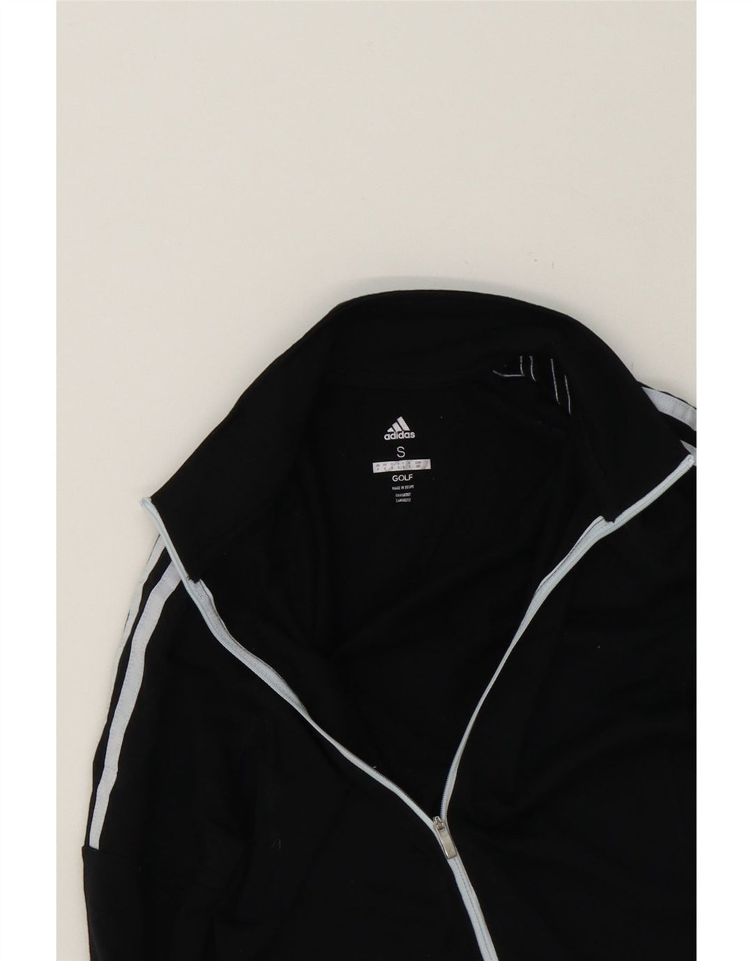 ADIDAS Womens Golf Tracksuit Top Jacket UK 10 Small Black Polyester Vintage Adidas and Second-Hand Adidas from Messina Hembry 