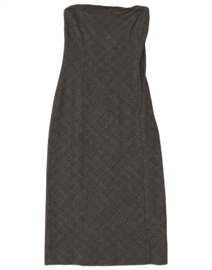Patrizia Pepe Womens Strapless Dress IT 42 Medium Grey Houndstooth Viscose