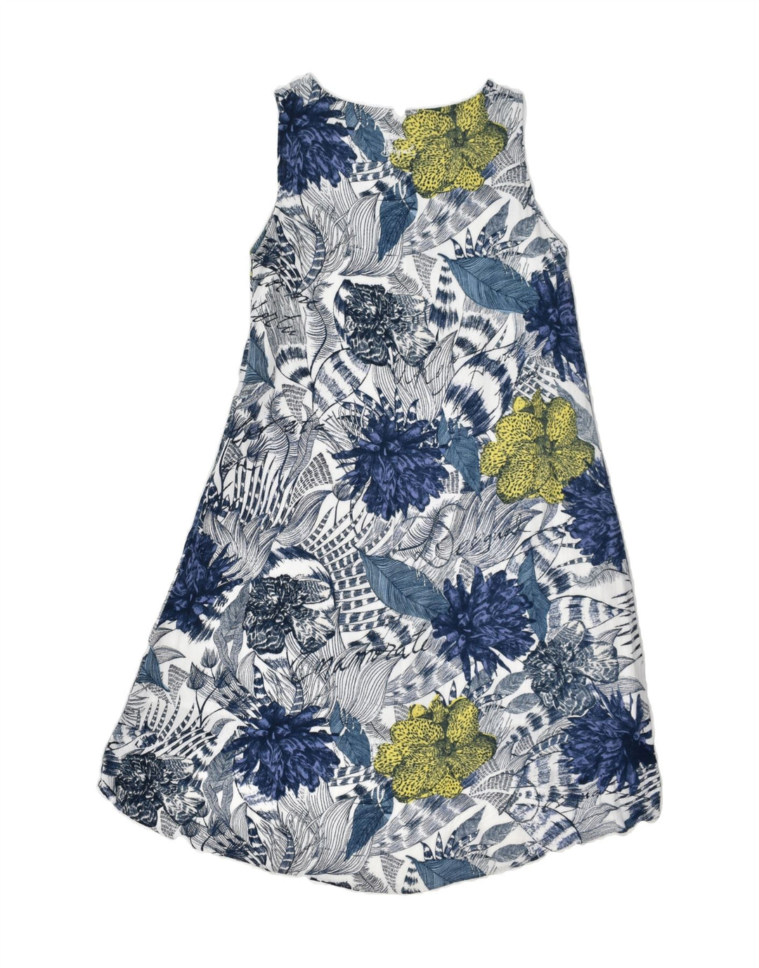 DESIGUAL Womens Sleeveless Asymmetrical Dress EU 40 Medium Blue Floral | Vintage Desigual | Thrift | Second-Hand Desigual | Used Clothing | Messina Hembry 