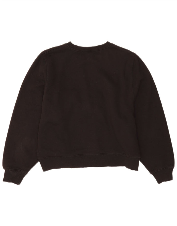 Zara Womens Crop Oversized Sweatshirt Jumper UK 14 Medium Black Cotton