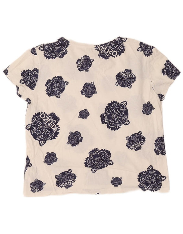 Kenzo Camiseta gráfica para mujer Top UK 46 Large White Cotton