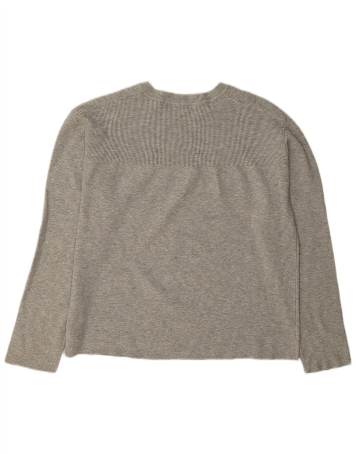 Marks & Spencer Womens Crew Neck Jumper Sweater UK 14 Medium Grey Viscose