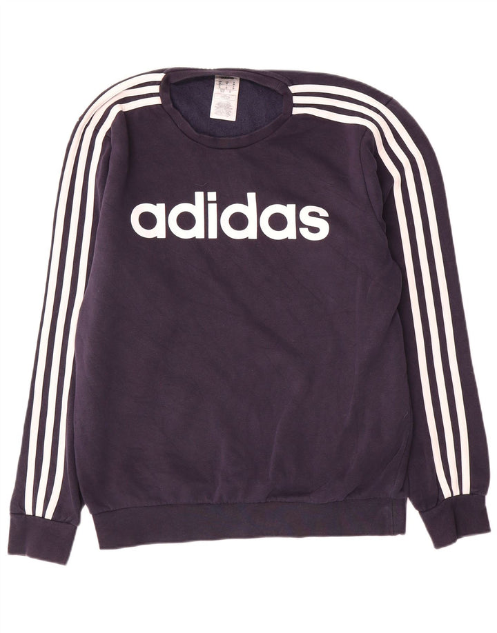 Felpa da uomo Adidas maglione medio blu navy poliestere