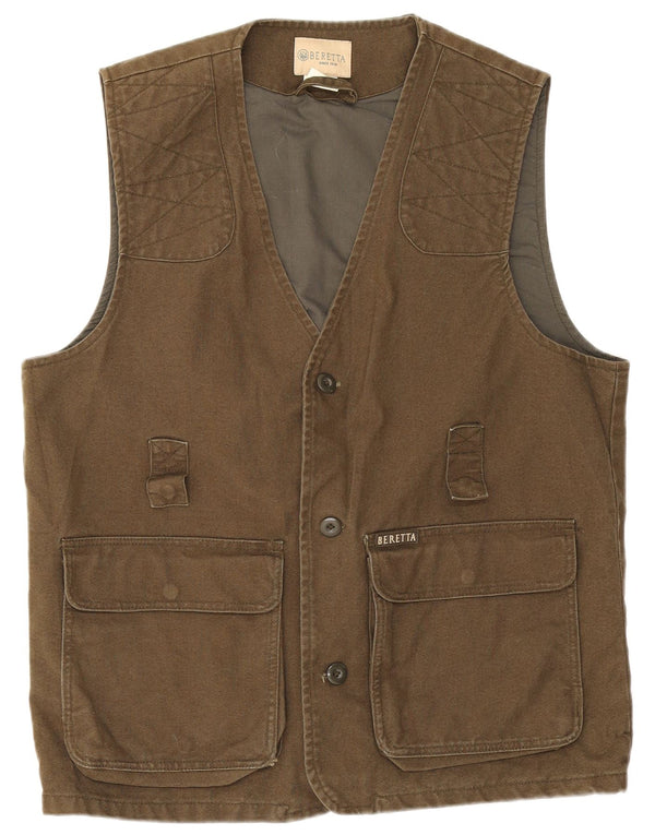 Beretta Mens Utility Gilet UK 38 Medium Khaki Cotton