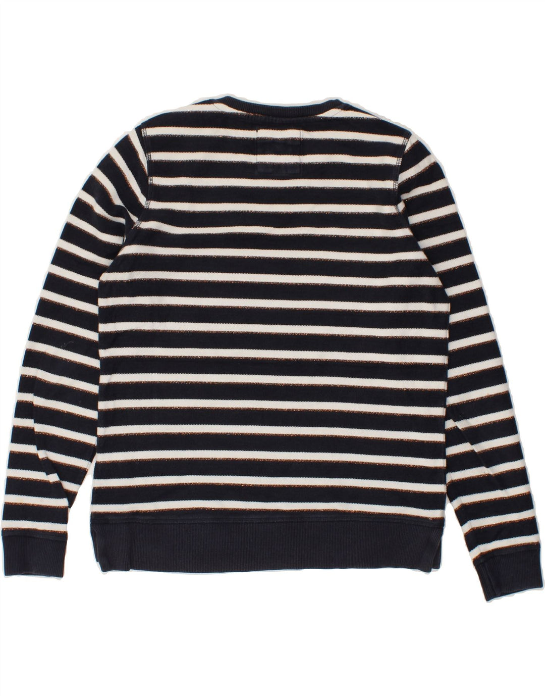 FAT FACE Womens Oversized Sweatshirt Jumper UK 10 Small Navy Blue Striped Vintage Fat Face and Second-Hand Fat Face from Messina Hembry 