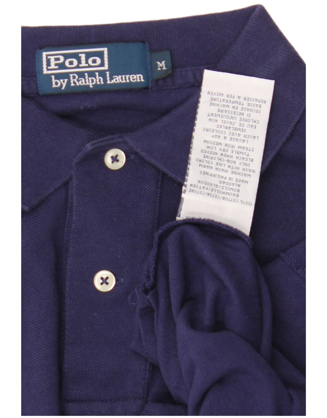 Polo Ralph Lauren Mens Shirt Medium Navy Blue Cotton