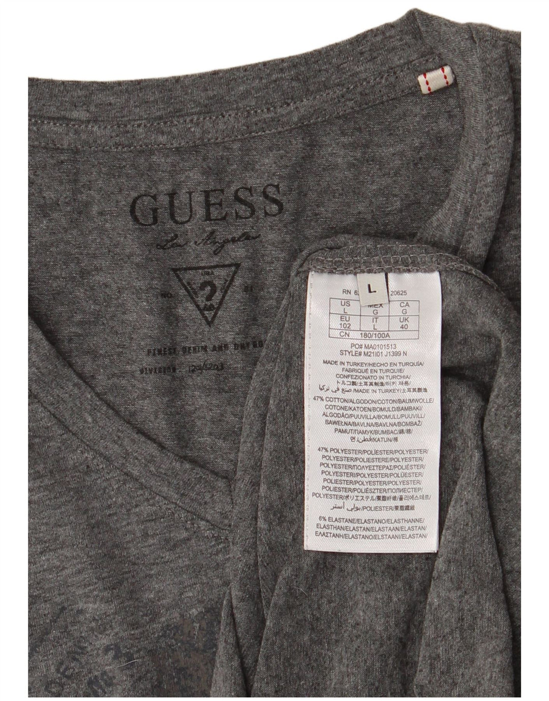 Guess Womens Graphic T-Shirt Top UK 14 Large Grey Cotton