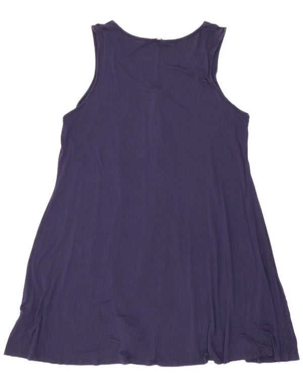 Marks & Spencer Robe trapèze sans manches pour femme UK 18 XL Bleu marine Viscose