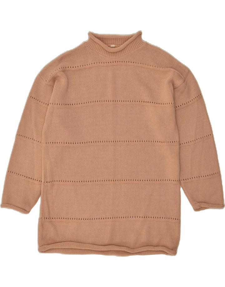 VINTAGE Womens Turtle Neck Jumper Sweater UK 18 XL Brown Striped | Vintage Vintage | Thrift | Second-Hand Vintage | Used Clothing | Messina Hembry 