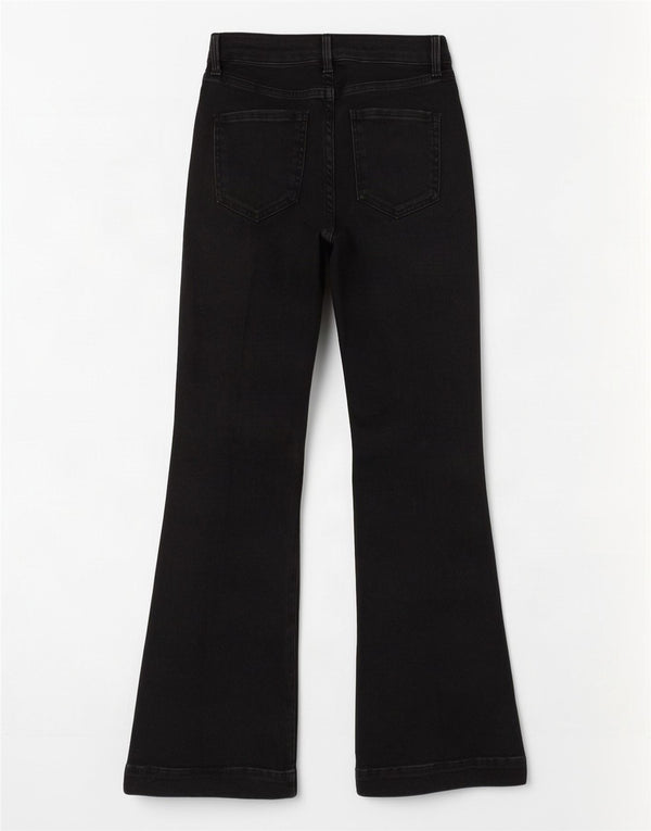 Jeans svasati da donna Marks & Spencer UK 8 piccoli W26 L31 neri
