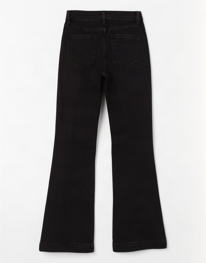 Marks & Spencer Vaqueros Acampanados para Mujer UK 8 Small W26 L31 Negro