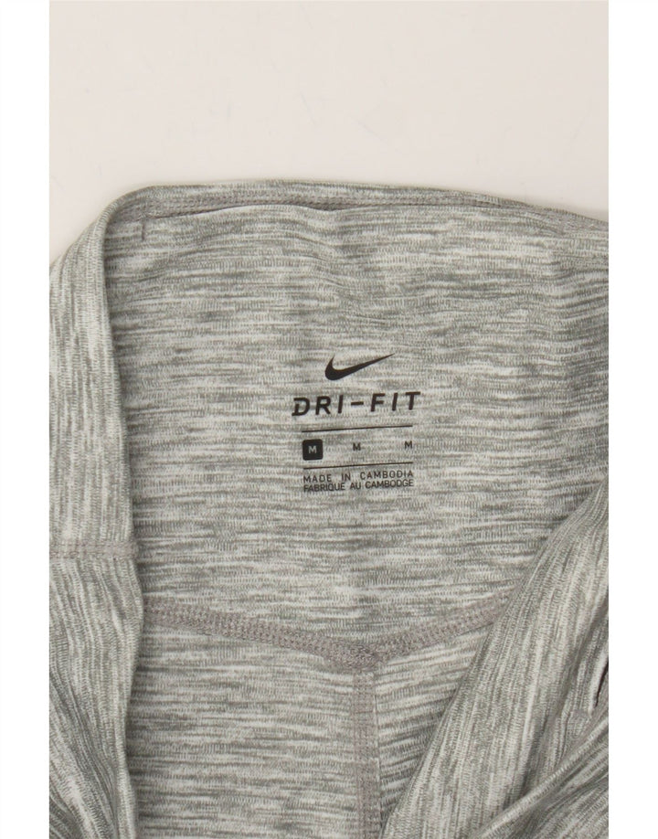 NIKE Womens Dri Fit Leggings UK 12 Medium  Grey Flecked Polyester Vintage Nike and Second-Hand Nike from Messina Hembry 